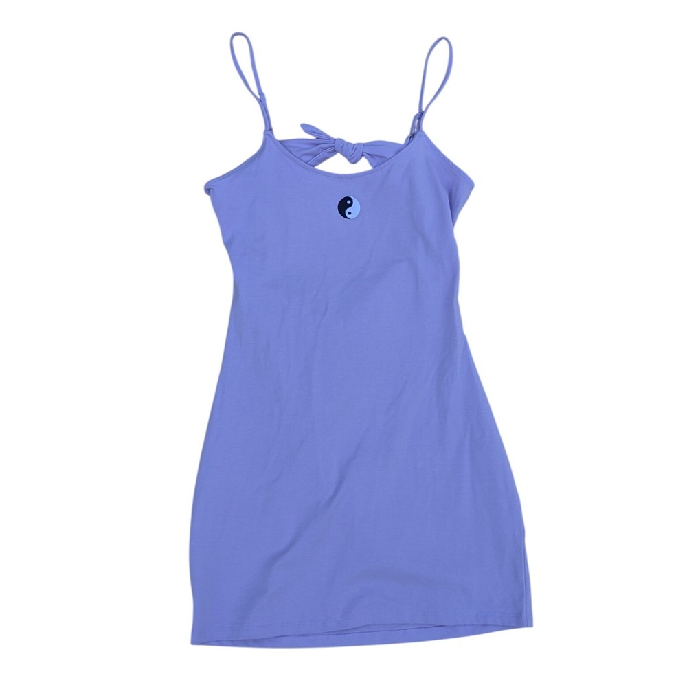 So Y2K‎ Pastel Purple Ying Yang 90's Spaghetti Strap Mini Dress Junior's Medium
